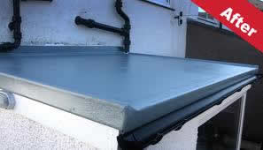 After picture of grp roof in Pontefract